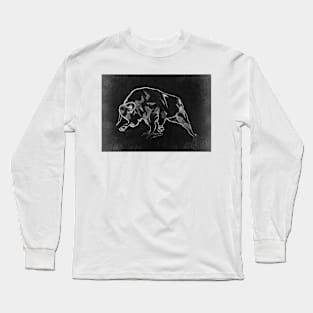 Bull - Handmade Pencil Drawing Long Sleeve T-Shirt